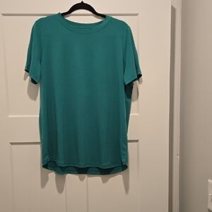 Susan Graver Teal Short Sleeve Top